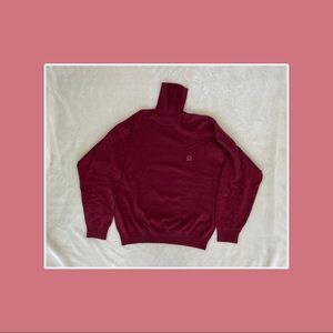 retro hilfiger burgundy cotton turtleneck | size M